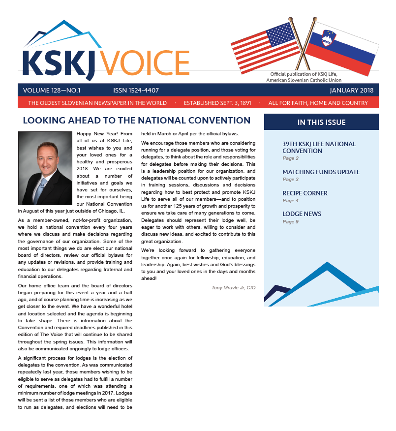 January Edition of KSKJ Voice January Newsletter